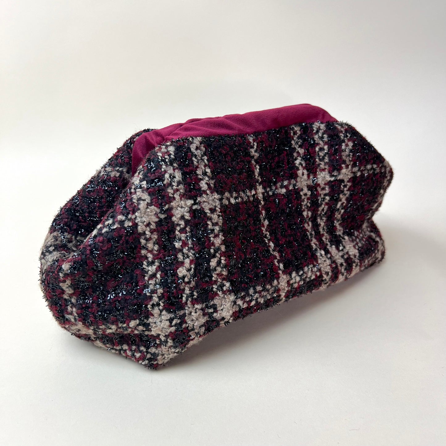 Pouch Tweed Bordeaux / Beige