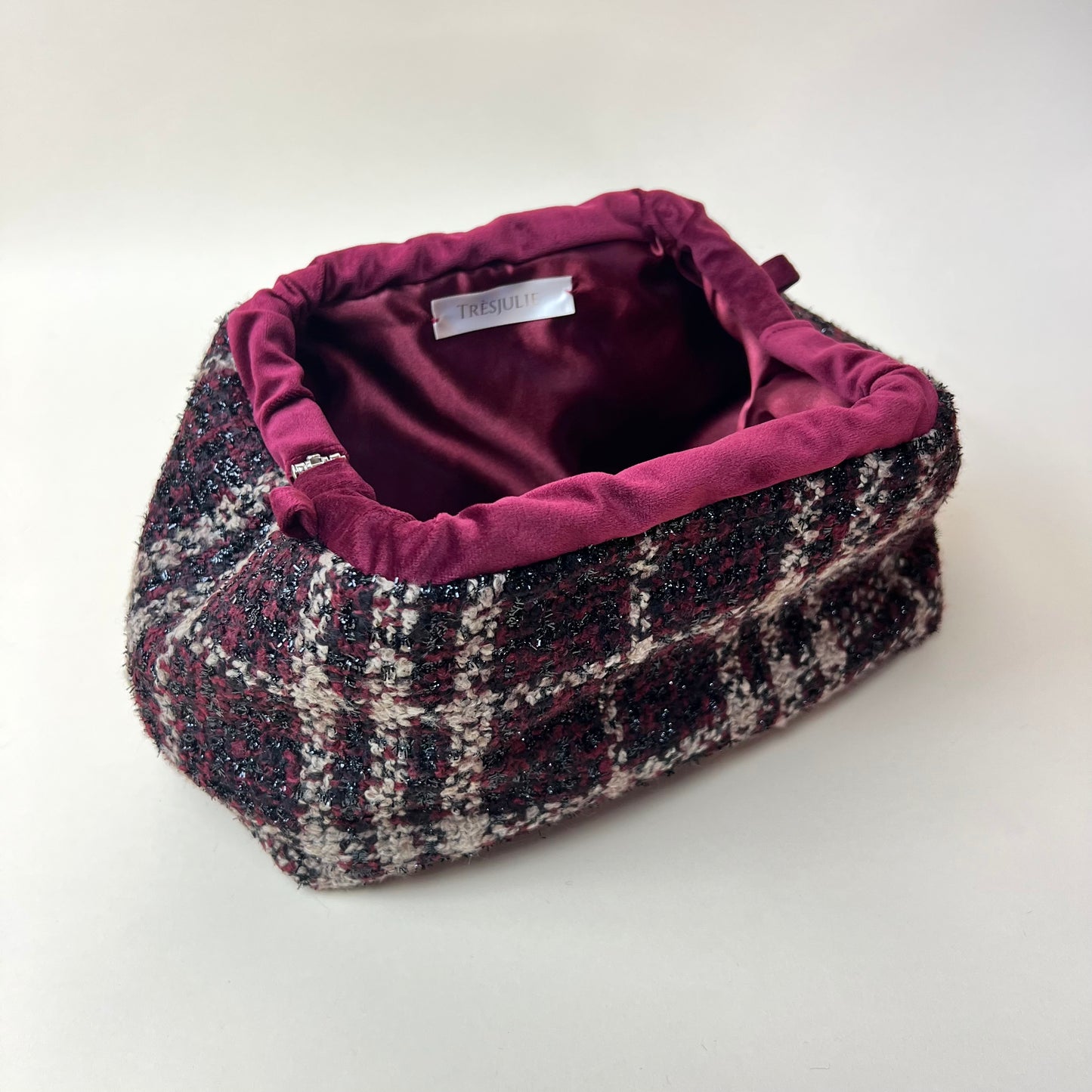 Pouch Tweed Bordeaux / Beige